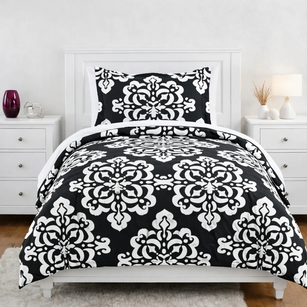 Pottery Barn Teen Ikat Medallion Duvet Cover Twin NWT 100% Cotton Black White